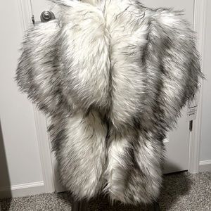 Faux fur shawl